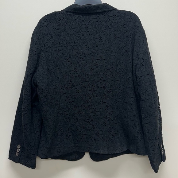 Chicos Elegant Eyelet Black Lace Women's Jacket Sz 3 Xtra Large XL - Picture 7 of 7